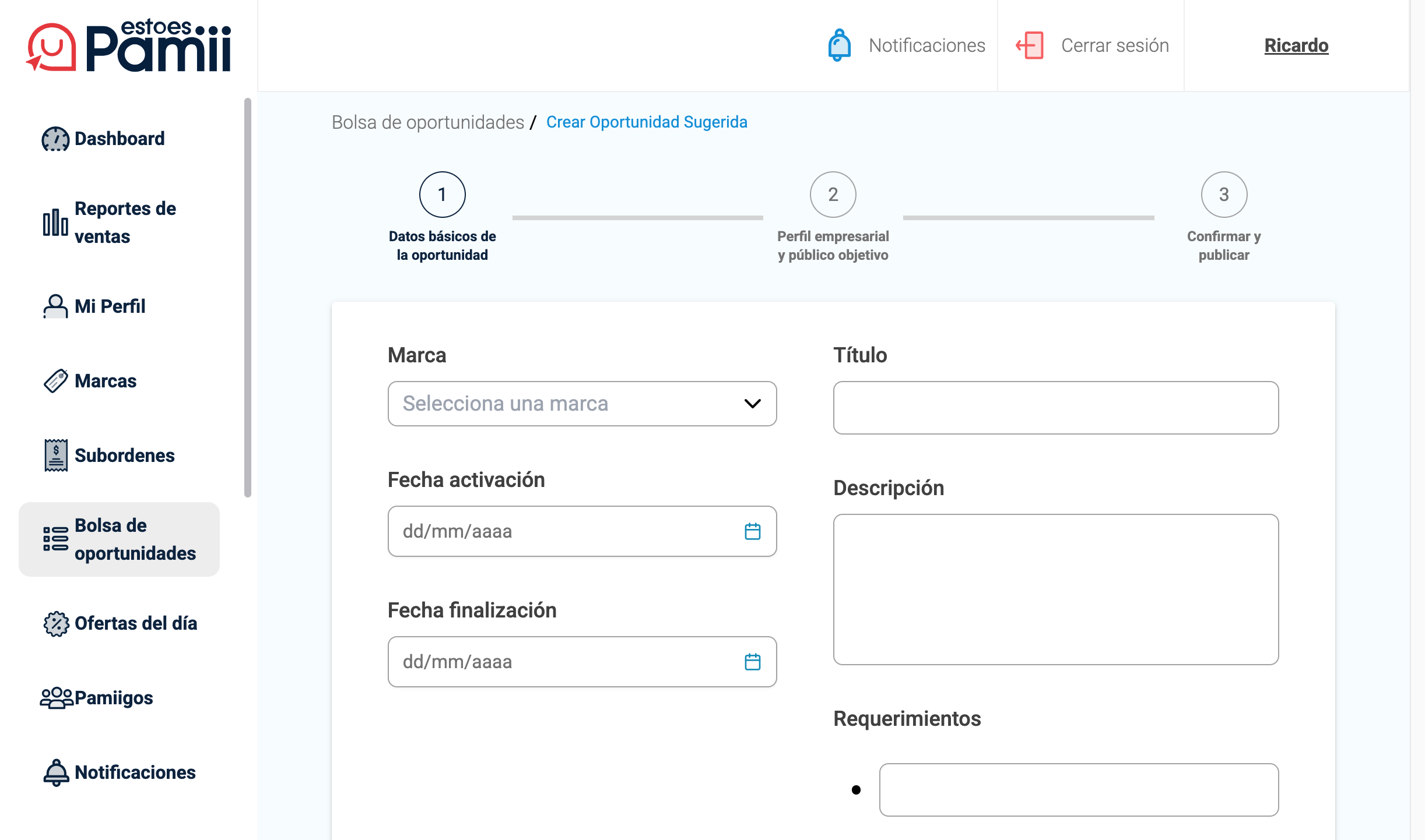 Módulo de oportunidades de Marketplace